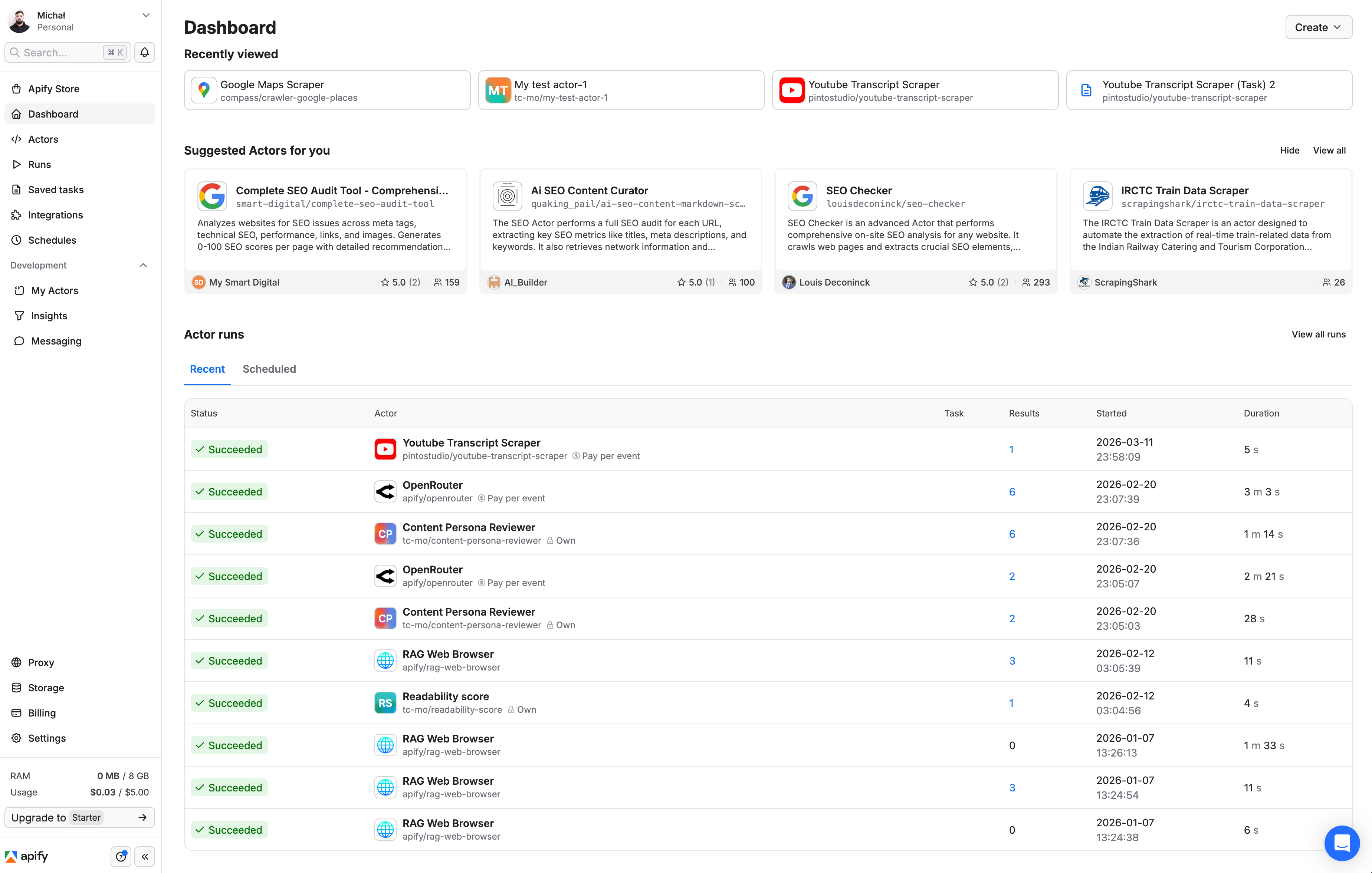 apify-console-homepage